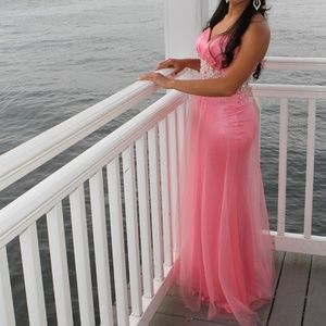 Panoply strapless mermaid flowy prom dress gown